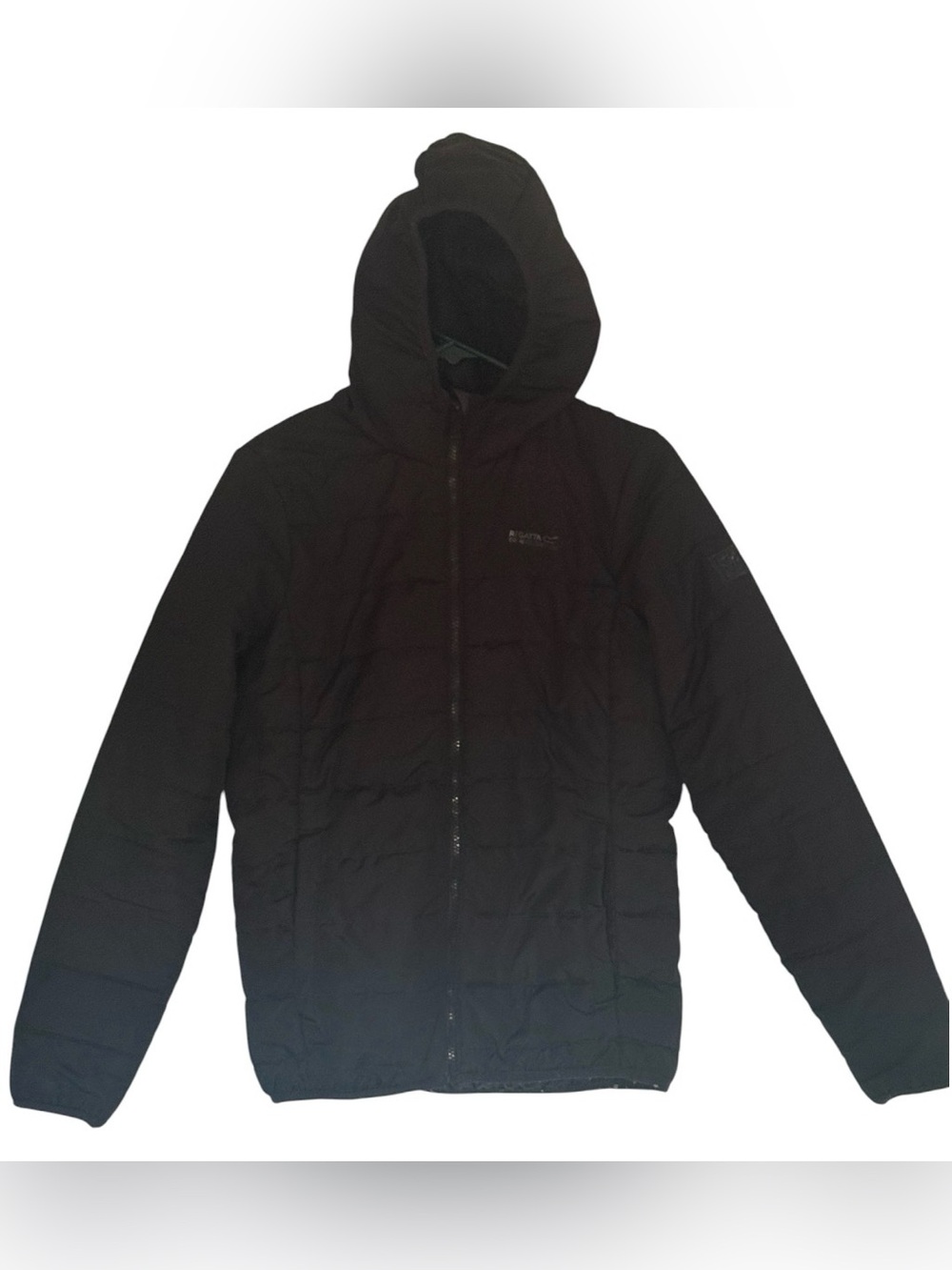 Regatta Women's Black Hooded Quilted Zip Up Puffer Jacket sz8